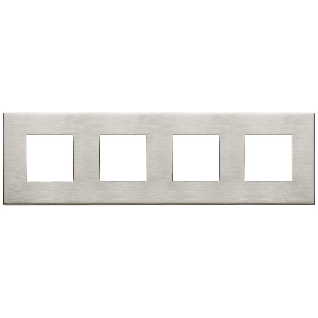 Vimar Eikon Exé - Afdekraam 8M - 2+2+2+2x71 (Geborsteld metaal - Nikkel)
