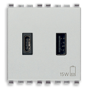 Vimar Eikon - USB-A+C Voedingseenheid 5V 3A 2M (Next)