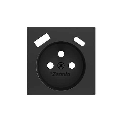 [ZEZS55CF2USA] Zennio ZS55 - Centraalplaat 55x55mm voor penaarde stopcontact met USB C+A (Antraciet)