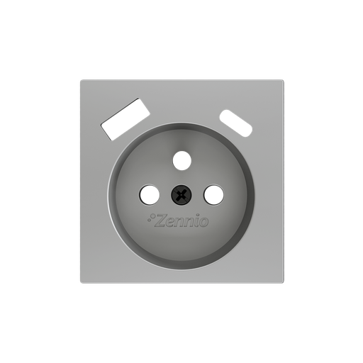 [ZEZS55CF2USS] Zennio ZS55 -  Cache pour base de prise à borne avec USB C+A 55x55mm (Argenté)
