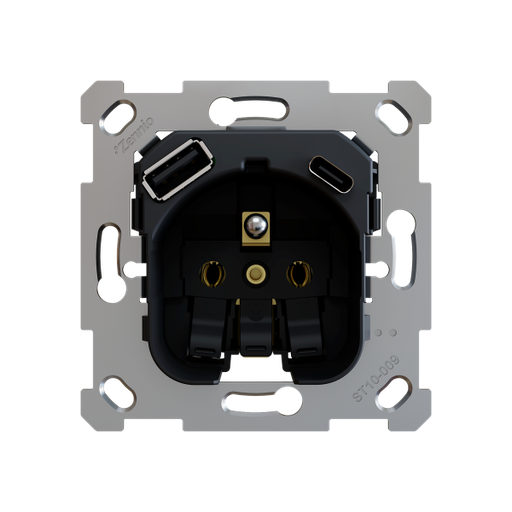 [ZEZSIF2US] Zennio ZS55/ZS70 - Penaarde insert met USB C+A 16A/250V (met steekklemmen)