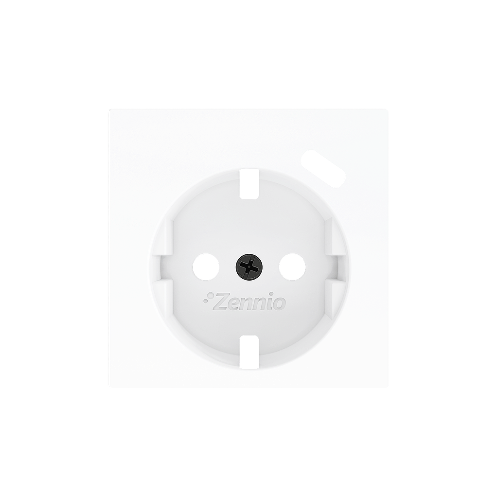 Zennio ZS55 - Centraalplaat 55x55mm voor schuko stopcontact met USB C (Mat wit)