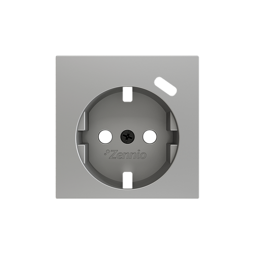 [ZEZS55CSC1USS] Zennio ZS55 - Centraalplaat 55x55mm voor schuko stopcontact met USB C (Zilver)