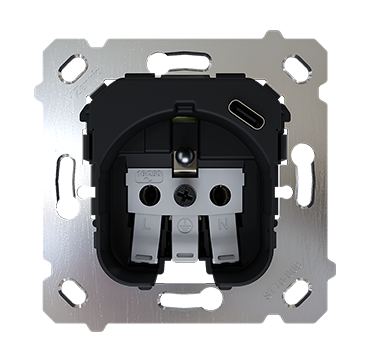 Zennio ZS55ZS70 - Insert pour prise à borne avec USB C 16A/250V