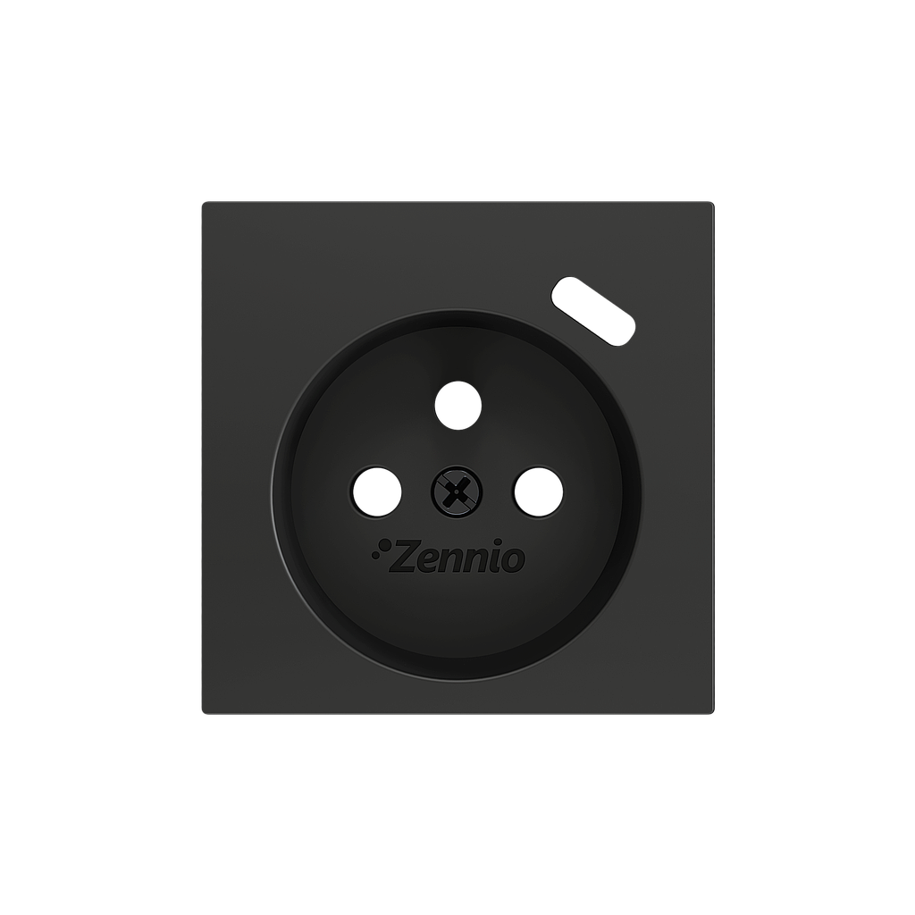 Zennio ZS55 - Centraalplaat 55x55mm voor penaarde stopcontact met USB C (Antraciet)