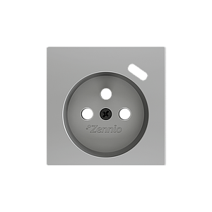 Zennio ZS55 - Centraalplaat 55x55mm voor penaarde stopcontact met USB C (Zilver) - VPE=10