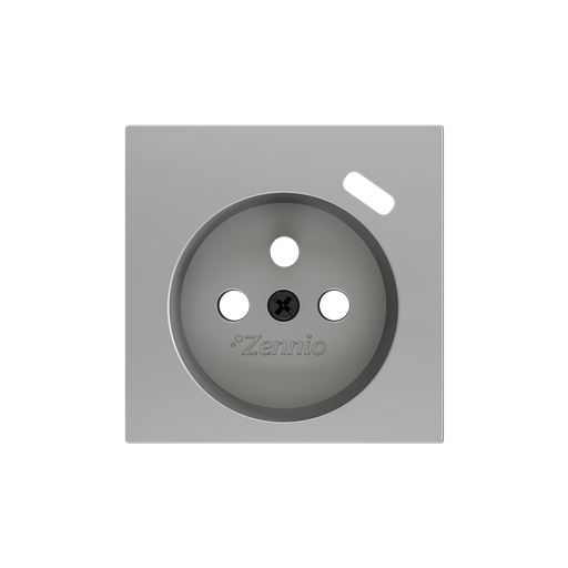 [ZEZS55CF1USS] Zennio ZS55 - Centraalplaat 55x55mm voor penaarde stopcontact met USB C (Zilver)