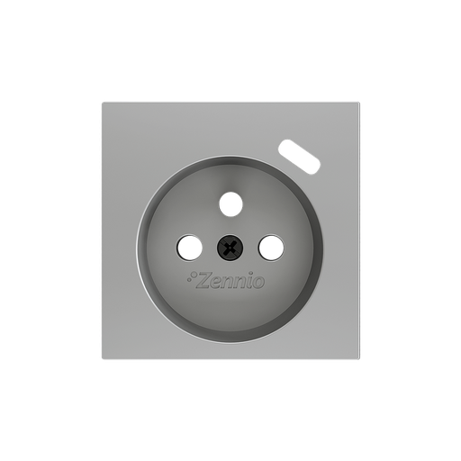 [ZEZS55CF1USS] Zennio ZS55 - Centraalplaat 55x55mm voor penaarde stopcontact met USB C (Zilver) - VPE=10