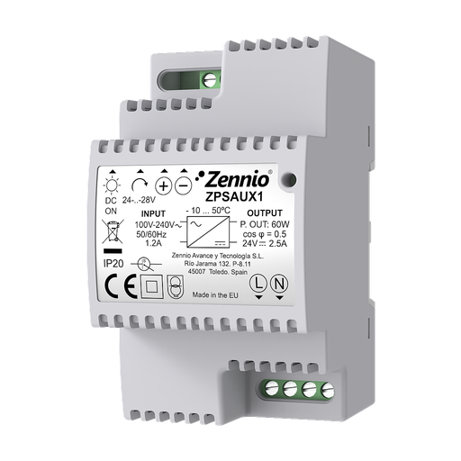 [ZEZPSAUX1] Zennio Voeding 24VDC (2.5 A) - V2