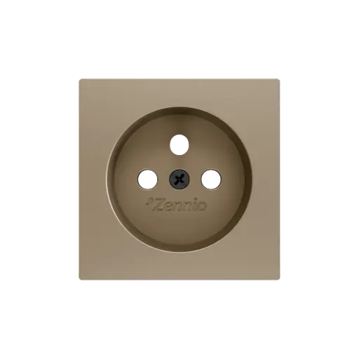 [ZE830000604] Zennio ZS55 - Centraalplaat voor penaarde stopcontact met schroeven ZE8300005 (Champagne) - VPE=10