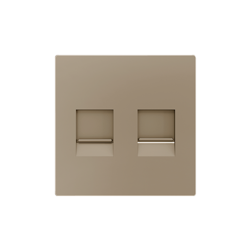 [ZE830001304] Zennio ZS55 - Centraalplaat voor dubbele RJ45 connector (Champagne)