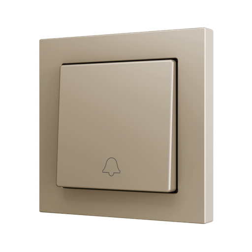 [ZEZS551PB1DC] Zennio ZS55 - Soft drukknop - enkel 1-v - deurbel icoon (Champagne)