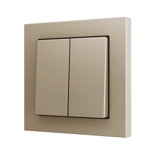 [ZEZS552PB2C] Zennio ZS55 - Bouton poussoir Soft - double 2-p (Champagne)