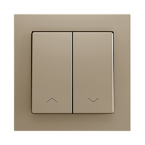 Zennio ZS55 - Bouton poussoir Soft - double 2-p - icône volet (Champagne) - VPE=10