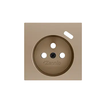 [ZEZS55CF1USC] Zennio ZS55 - Centraalplaat 55x55mm voor penaarde stopcontact met USB C (Champagne) - VPE=10