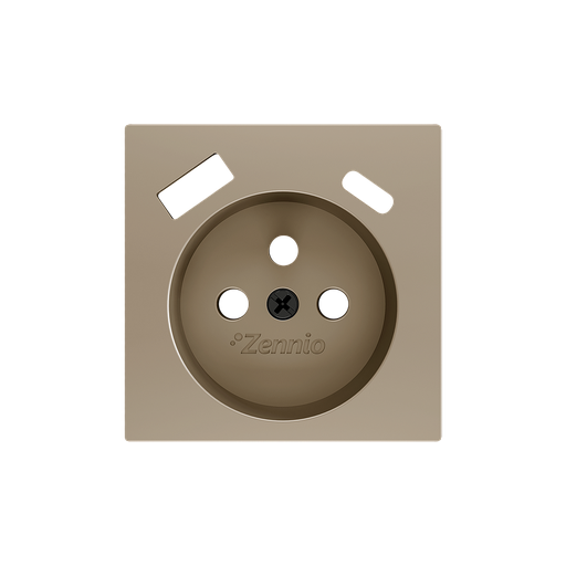 [ZEZS55CF2USC] Zennio ZS55 - Centraalplaat 55x55mm voor penaarde stopcontact met USB C+A (Champagne)