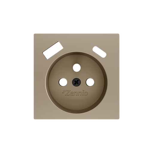 [ZEZS55CF2USC] Zennio ZS55 - Centraalplaat 55x55mm voor penaarde stopcontact met USB C+A (Champagne)