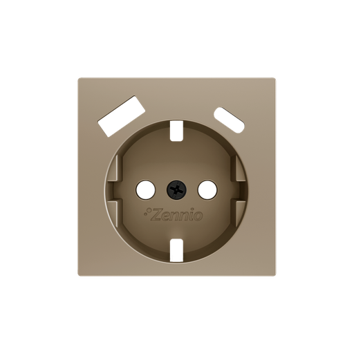 [ZEZS55CSC2USC] Zennio ZS55 - Cache pour base de prise Schuko avec USB C+A 55x55 mm (Champagne)