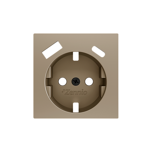 [ZEZS55CSC2USC] Zennio ZS55 - Centraalplaat 55x55mm voor schuko stopcontact met USB C+A (Champagne)