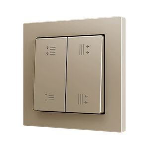 Zennio ZS55 - Dubbele schakelaarafdekking met custom print (Champagne) - VPE=10