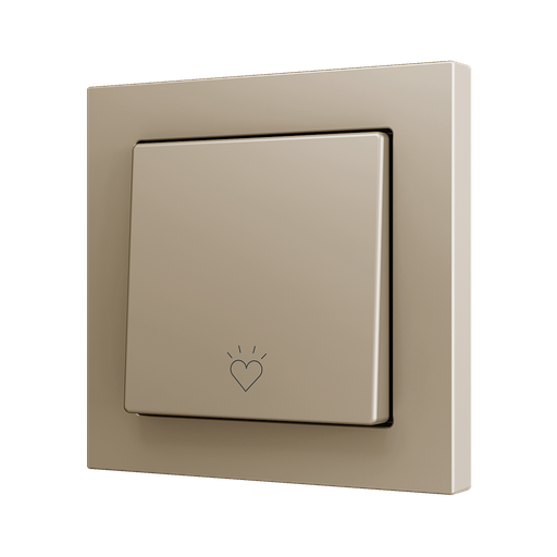 [ZEZS551PB1CC] Zennio ZS55 - Soft drukknop - enkel 1-v (Champagne - Custom) - vanaf 100 stuks