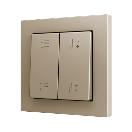 [ZEZS552PB4CC] Zennio ZS55 - Soft drukknop - dubbel 4-v (Champagne - Custom) - vanaf 100 stuks