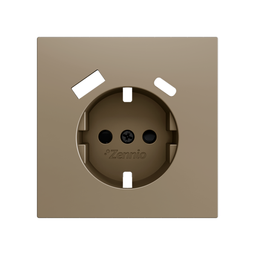 [ZEZS70CSC2USC] Zennio ZS70 - Centraalplaat 70x70mm voor schuko stopcontact met USB C+A (Champagne)
