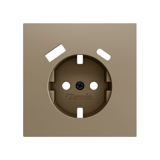 [ZEZS70CSC2USC] Zennio ZS70 - Centraalplaat 70x70mm voor schuko stopcontact met USB C+A (Champagne)
