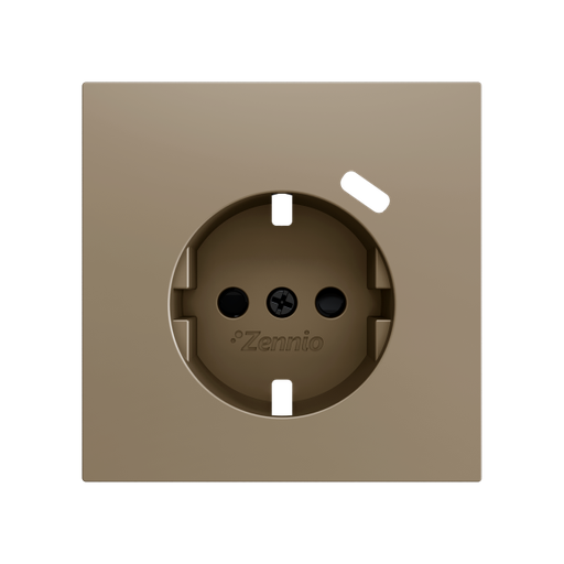 [ZEZS70CSC1USC] Zennio ZS70 - Centraalplaat 70x70mm voor schuko stopcontact met USB C (Champagne)