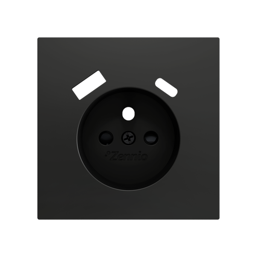 [ZEZS70CF2USA] Zennio ZS70 - Centraalplaat 70x70mm voor penaarde stopcontact met USB C+A (Antraciet)