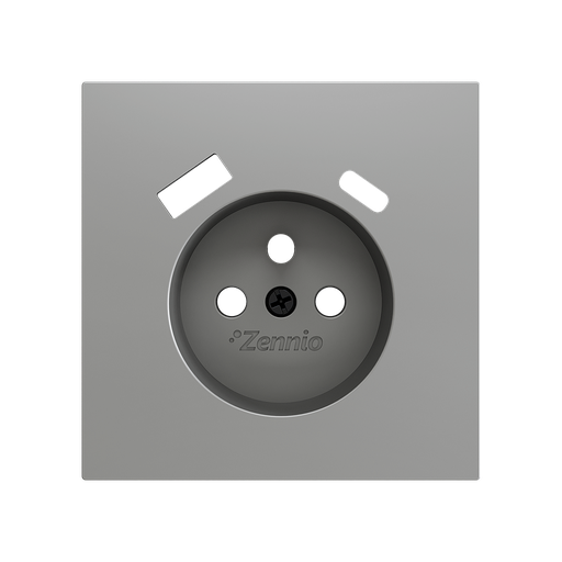 [ZEZS70CF2USS] Zennio ZS70 - Centraalplaat 70x70mm voor penaarde stopcontact met USB C+A (Zilver)