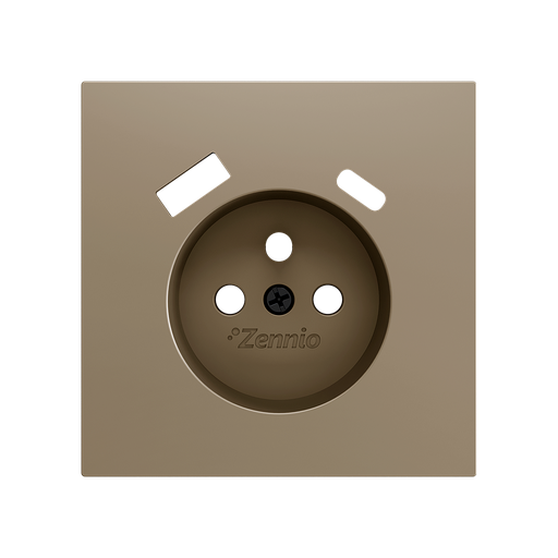 [ZEZS70CF2USC] Zennio ZS70 - Centraalplaat 70x70mm voor penaarde stopcontact met USB C+A (Champagne)