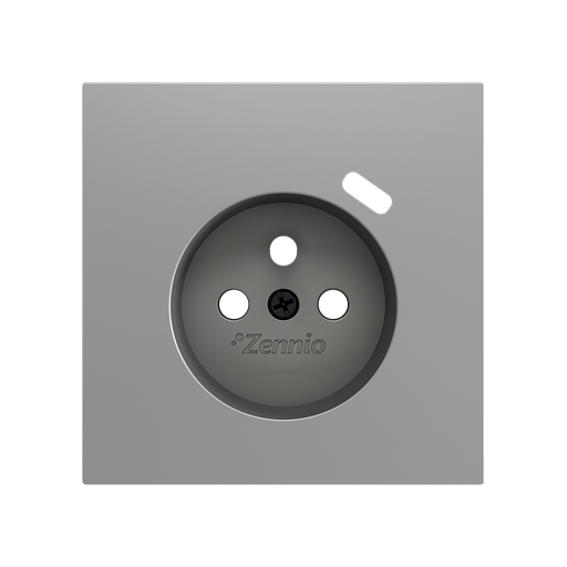 [ZEZS70CF1USS] Zennio ZS70 - Centraalplaat 70x70mm voor penaarde stopcontact met USB C (Zilver)