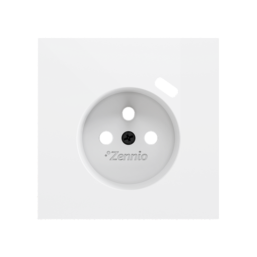 [ZEZS70CF1USMW] Zennio ZS70 - Centraalplaat 70x70mm voor penaarde stopcontact met USB C (Mat wit)