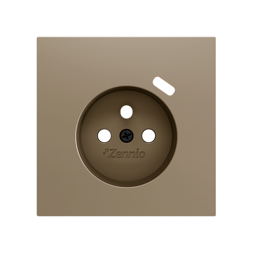 [ZEZS70CF1USC] Zennio ZS70 - Centraalplaat 70x70mm voor penaarde stopcontact met USB C (Champagne)