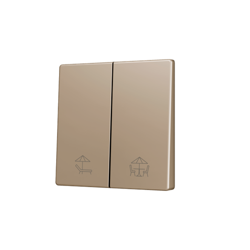 [ZEZS55CSOFT22CC] Zennio ZS55 - Dubbele toets (neerwaarts) voor KNX Soft drukknop - Custom (Champagne) - Vanaf 100 stuks