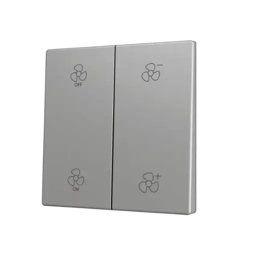 [ZEZS55CSOFT24SC] Zennio ZS55 - Touche double (appui bas/haut) pour bouton poussoir KNX Soft - Custom (Argent) - A partir de 100 pièces