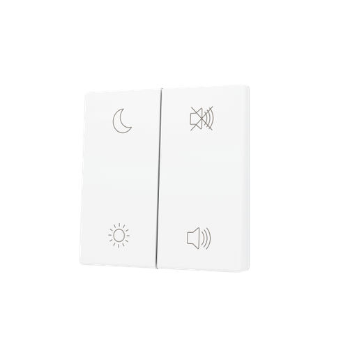 [ZEZS55CSOFT24MWC] Zennio ZS55 - Dubbele toets (op/neer) voor KNX Soft drukknop - Custom (Mat wit) - Vanaf 100 stuks