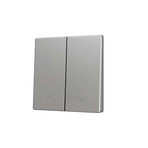 [ZEZS55CSOFT22SHS] Zennio ZS55 - Touche double (appui en bas) pour bouton poussoir KNX Soft - Icône de volet (Argent)