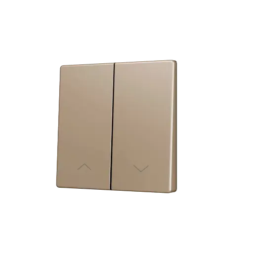[ZEZS55CSOFT22SHC] Zennio ZS55 - Touche double (appui en bas) pour bouton poussoir KNX Soft - Icône de volet (Champagne)
