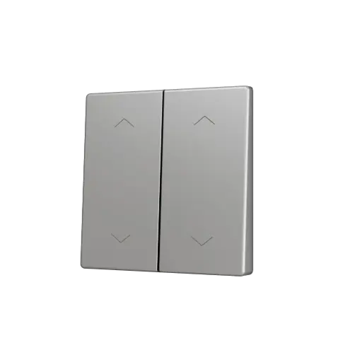 [ZEZS55CSOFT24SHS] Zennio ZS55 - Touche double (appui bas/haut) pour bouton poussoir KNX Soft - Icône de volet (Argent)