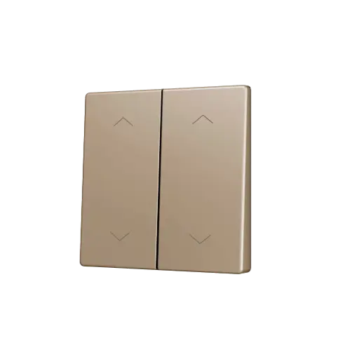 [ZEZS55CSOFT24SHC] Zennio ZS55 - Touche double (appui bas/haut) pour bouton poussoir KNX Soft - Icône de volet (Champagne)