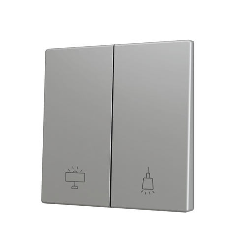 [ZEZS70CSOFT22SC] Zennio ZS70 - Dubbele toets (neerwaarts) voor KNX Soft drukknop - Custom (Zilver) - Vanaf 100 stuks