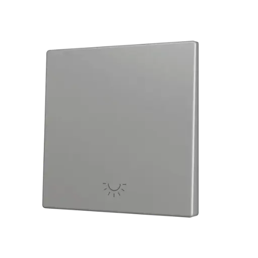 [ZEZS70CSOFT11LS] Zennio ZS70 - Touche simple (appui en bas) pour bouton poussoir KNX Soft - Icône de lumière (Argent)