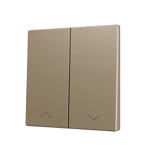 [ZEZS70CSOFT22SHC] Zennio ZS70 - Touche double (appui en bas) pour bouton poussoir KNX Soft - Icône de volet (Champagne)