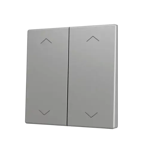 [ZEZS70CSOFT24SHS] Zennio ZS70 - Touche double (appui bas/haut) pour bouton poussoir KNX Soft - Icône de volet (Argent)
