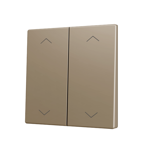 [ZEZS70CSOFT24SHC] Zennio ZS70 - Dubbele toets (op/neer) voor KNX Soft drukknop - Rolluik icoon (Champagne)