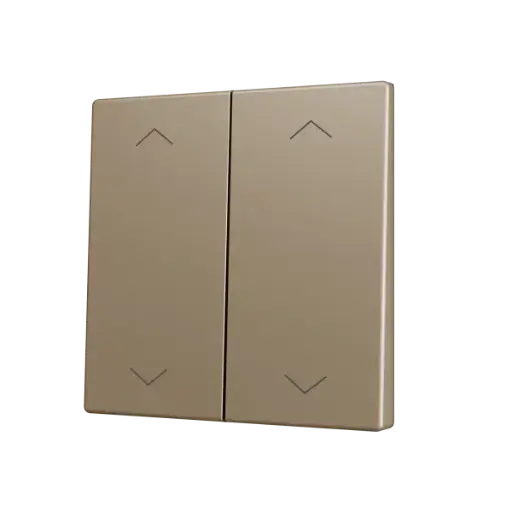 [ZEZS70CSOFT24SHC] Zennio ZS70 - Touche double (appui bas/haut) pour bouton poussoir KNX Soft - Icône de volet (Champagne)