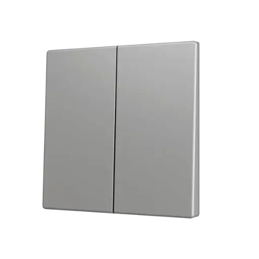 [ZEZS702PB2S] Zennio ZS70 - Soft drukknop - dubbel 2-v (Zilver)