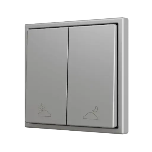 [ZEZS702PB2SC] Zennio ZS70 - Bouton poussoir Soft - doublel 2-v (Argent - Custom) - A partir de 100 pièces